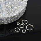 Набір Подвійних кілочків 4 ~ 10 мм, Залізні, Колір: Платина, Розмір: 4 мм/5 мм/6 мм/7мм/8мм/10 мм — загальна вага 94г, фото 7