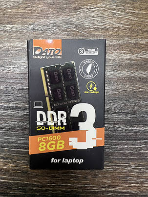 Оперативна памьять Dato DDR3L 8GB 1600Mhz, фото 1
