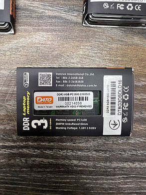 Оперативна памьять Dato DDR3L 8GB 1600Mhz, фото 2