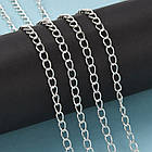 Ланцюг Віте Плетіння, Залізо, Колір: Срібло, Дзвено: 6.5х4.5мм, Товщина 0.8мм, фото 2