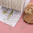 Ланцюг Віте Плетіння, Залізо, Колір: Срібло, Дзвено: 6.5х4.5мм, Товщина 0.8мм, фото 3