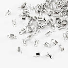 Концевики-затискачі для Шнура, Залізо, Колір: Платина, Розмір: 6х3х2мм, Отвір 1.5 мм, 200 шт, фото 2