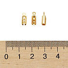 Концевики-затискачі для Шнура, Неіржавка сталь, Цет: Золото, Розмір: 10х3х2.5мм, Внутрішній Діаметр 2-2.5мм, фото 6