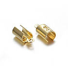 Концевики-затискачі для Шнура, Неіржавка сталь, Цет: Золото, Розмір: 10х3х2.5мм, Внутрішній Діаметр 2-2.5мм, фото 8