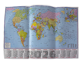 Календар А1 2026 рік Мапа Світу (144622)