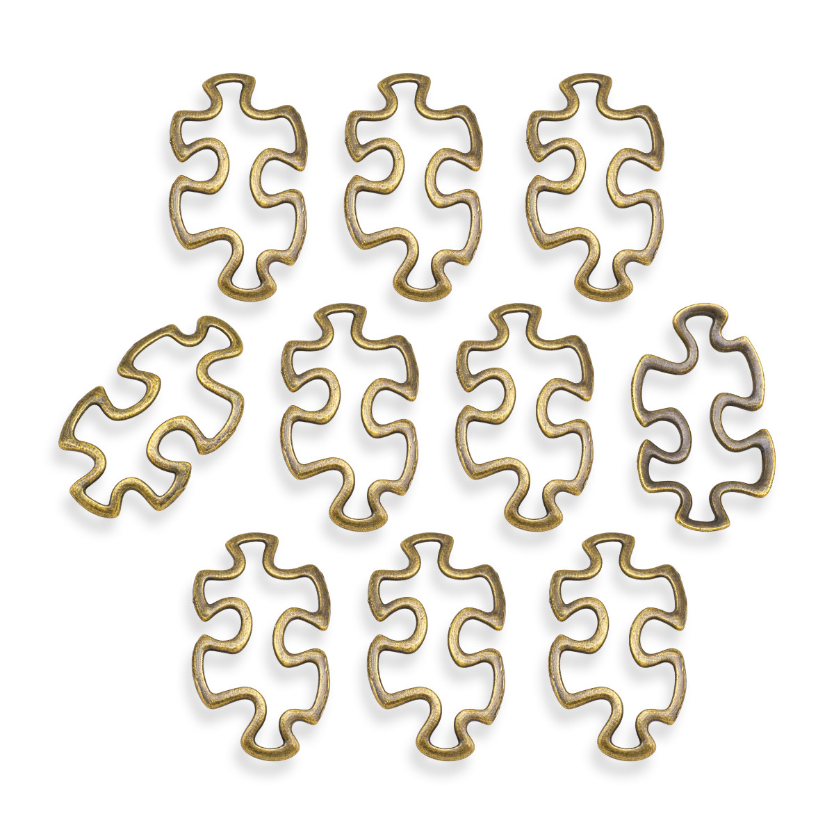 Конектор Кільцевий, Біжутерний Сплав, Пазл, Колір: Бронза, Розмір: 30х18х3мм, 10 шт, фото 1