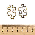 Конектор Кільцевий, Біжутерний Сплав, Пазл, Колір: Бронза, Розмір: 30х18х3мм, 10 шт, фото 3