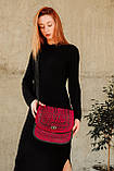 Жіноча велика шкіряна сумка ручної роботи "Дубок" рожева, ексклюзивна карпатська сумка з тисненої шкіри, фото 4