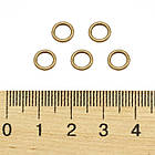 Колечки Одинарні Нероз'ємні, Сплав, Колір: Бронза, Розмір: 7х1мм, Внутрішній Діаметр 5 мм, 50 шт, фото 5