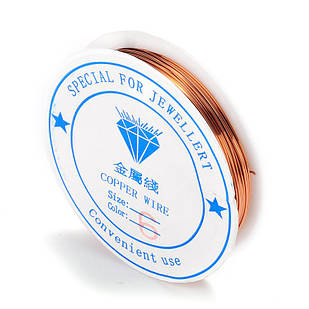 Мідна дріт 0.6 мм/8 м, Нефарбований, Товщина 0.6 мм, 8 м/котушка, 1 катушка