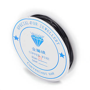 Мідна дріт 0.8 мм/3 м, Колір: Чорний, Товщина 0.8 мм, 3 м/котушка, 1 катушка