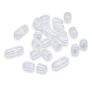 Контейнер для Бісера та Бусин, Пластик, Овал, Капсула, Колір: Безбарвний, Розмір: 24x10.5мм, Внутрішній діаметр