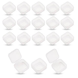 Контейнер для Бусин, Бісера та Фурнітури Пластиковий Безбарвний Прямокутний, 4.2x3.8x1.8 см, 18 шт./набір