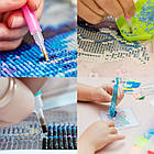 Алмазна Мозаїка за номерами Сова в шарфиці, Об'ємна, у рулоні, Стрази, 20х30см, 1 шт, фото 2