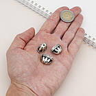 Конус Шапочки для Бусин, Сплав і Емаль, Колір: Античне Срібло + Чорний, Розмір: 14х20х12мм, Отвірі 2.5 мм, фото 3