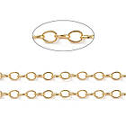 Ланцюг із Латуні Якісне Плетіння, Плосковальний, Паяний, Стійке Покриття Золото 18К, Дзвено: 8х6х1.1мм, фото 5