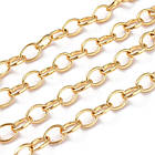 Ланцюг із Латуні Якісне Плетіння, Плосковальний, Паяний, Стійке Покриття Золото 18К, Дзвено: 8х6х1.1мм, фото 6