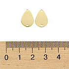 Конектор Крапля, Неіржавка сталь, 2 отвори, Колір: Золото, Розмір 15x10x0.8 мм, Отвір 1.2 мм, 10 шт, фото 4