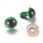 Око з фіксатором і Штифтом, для Іграшок, Круглі, Зелений, 8 мм, 40 шт, 20 пар, фото 5