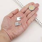 Швензи, Латунь, з Квадратною Основою під Кабошон, Колір: Платина, Розмір: 28х16мм, Основа 15х15мм, Штифт 0.7мм, фото 3