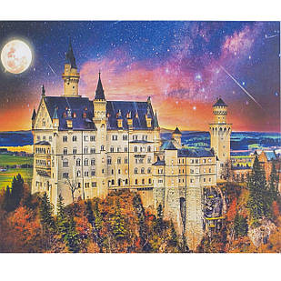 Алмазна Мозаїка за номерами Замок Нойшванштайн, Основа на Рамі, Стрази, 40х50 см, 1 шт
