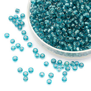 Бісер Китайський 12/0, Кругле Отвір Сріблясте всередині (SLRH), Зелений 51А, Круглий, 100 г