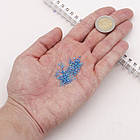 Бісер Китайський 12/0, Прозорий Райдужний (TCR), Блакитний 163 В, Круглий, 100 г, фото 2