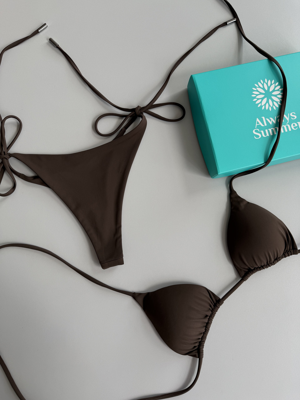 Купальник жіночий на зав'язках Moana шоколад, фото 1