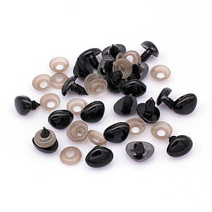 Носик для Іграшок, Трикутний, Чорний, 13x18мм, Пін: 6 мм, (50 шт.)