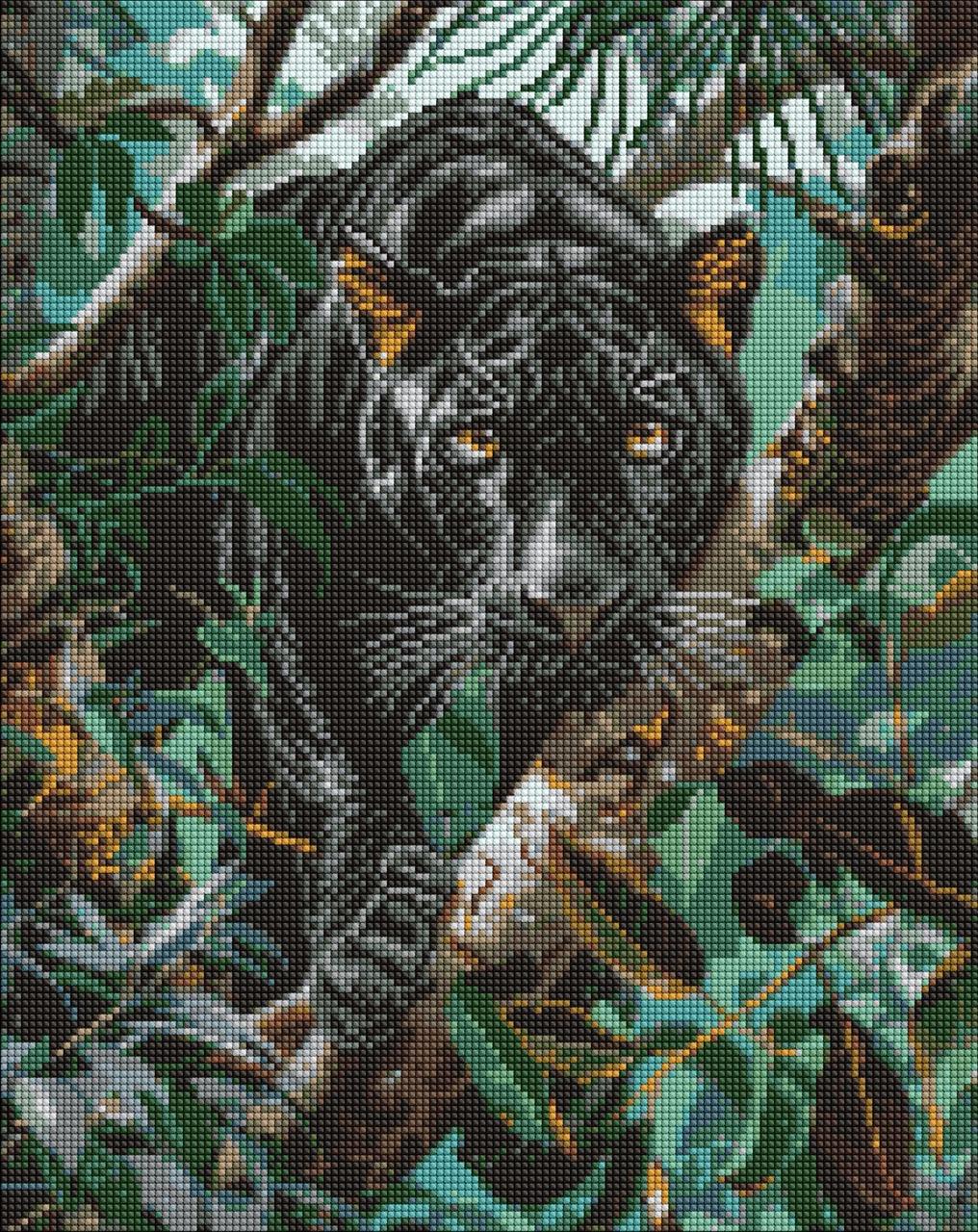 Алмазна мозаїка Ideyka AMO8026 Граціозна пантера, 40х50см. на підрамнику