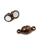 Застібка Магнітна, Латунь, Кругла з кільцями, Колір: Мідь, Розмір: 11x5мм, Відв. 1 мм, 4 шт, фото 5
