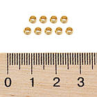 Бусини затискні Стопери, Кримпи, Латунь, Рондель, Колір: Золото, Розмір: 2x3мм, Отвір 2 мм, 5 г/приблизно 140 шт, фото 3