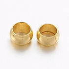 Бусини затискні Стопери, Кримпи, Латунь, Рондель, Колір: Золото, Розмір: 2x3мм, Отвір 2 мм, 5 г/приблизно 140 шт, фото 5