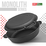 Сковорода жаровня чавунна Ø28 см з кришкою-сковородою Brizoll, фото 10