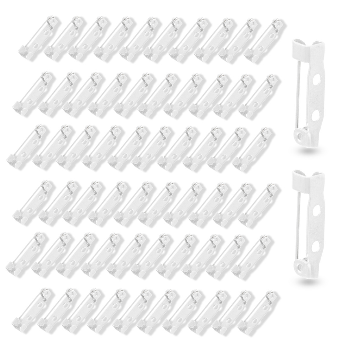 Основа під Брошка, Залізо, Булавка, з 2 отворами, Колір: Срібло, Розмір: 20х5х5мм, Відв-тіє 2 мм, 50 шт, фото 1