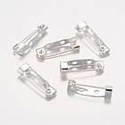 Основа під Брошка, Залізо, Булавка, з 2 отворами, Колір: Срібло, Розмір: 20х5х5мм, Відв-тіє 2 мм, 50 шт, фото 8