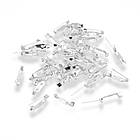 Основа під Брошка, Залізо, Булавка, з 2 отворами, Колір: Срібло, Розмір: 20х5х5мм, Відв-тіє 2 мм, 50 шт, фото 9