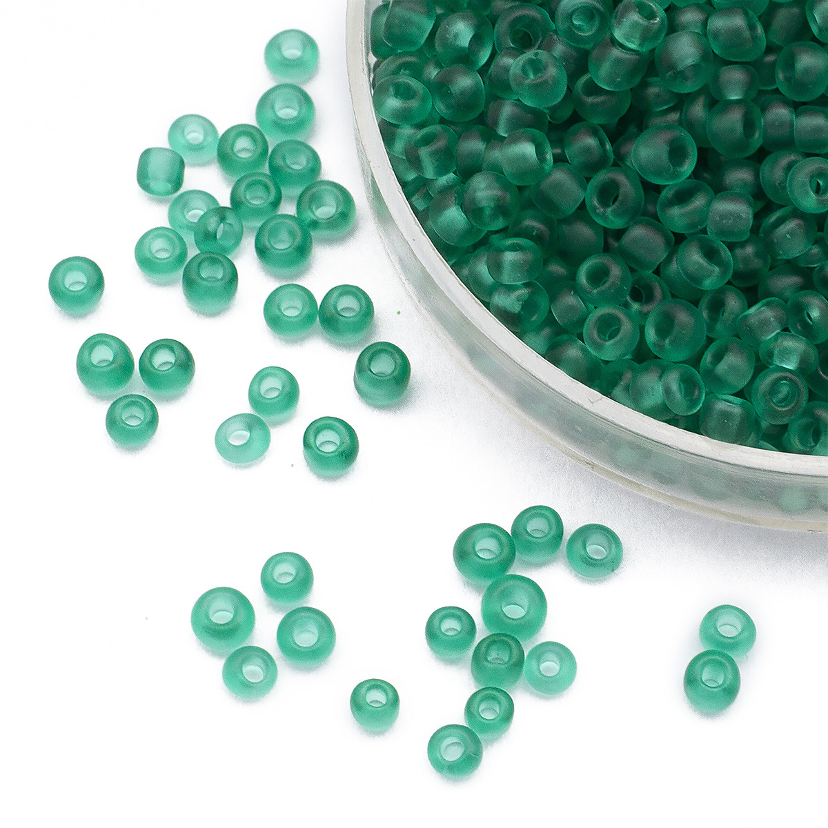 Бісер Китайський 12/0, Матовий (FC), Зелений M20А, Круглий, 100 г, фото 1