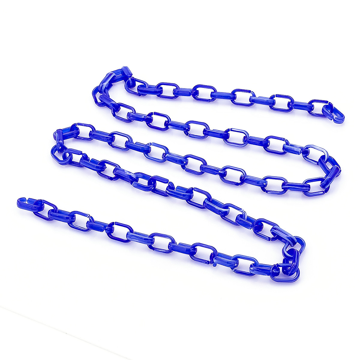 Ланцюг Акрилова Ручна Роботи, Овал, Плетіння Якісне, Імітація натурального Кам'яна, Колір: Синій, Д, 1 нить, фото 1