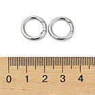 Застібка Кільце Пружинне Латуничне, Платина, 15х14.5х3мм, фото 3