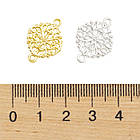 Конектор Квітка Біжутерний сплав, 2 отвори, Колір: Мікс, Розмір: 13х18х2мм, Отвір 1 мм, 4 шт, фото 3