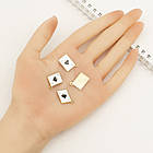 Кулони Підвіски Мапа Піковий Туз, зі Сплава, Емальований, Чорний, 19x14х1.2 мм, Отвір 1.7 мм, 4 шт, фото 2