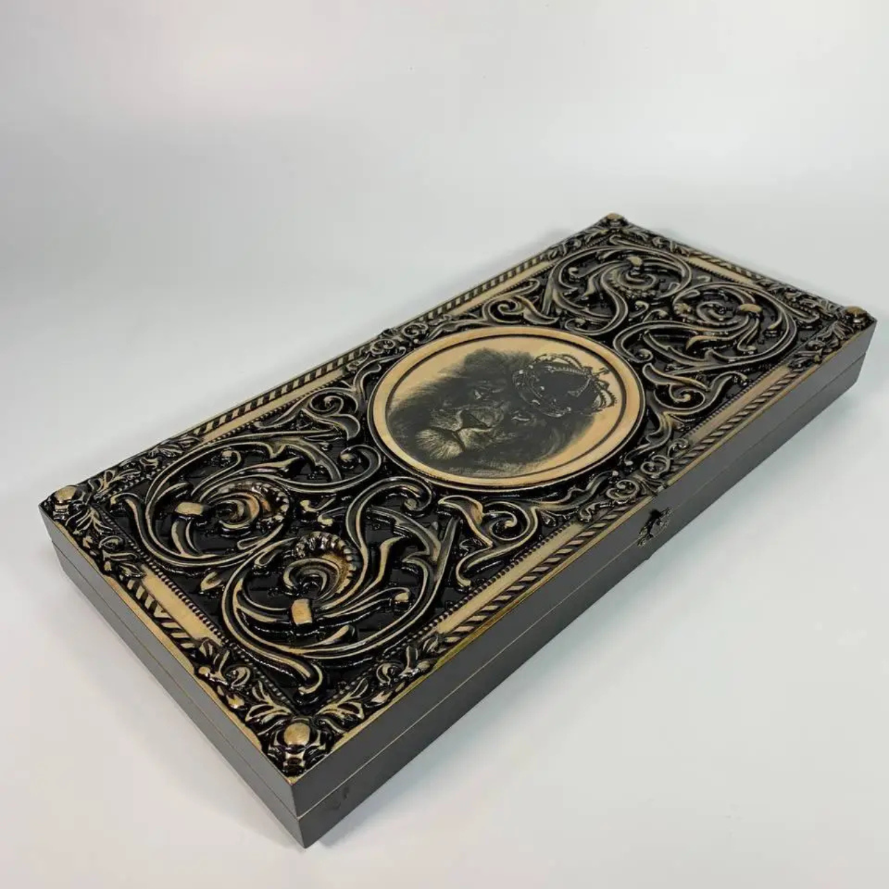 Нарди дерев'яні ручної роботи Лев 50×23 см нарди довгі та нарди короткі, фото 1