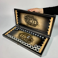 Нарди дерев'яні ручної роботи Лев 50×23 см нарди довгі та нарди короткі, фото 3