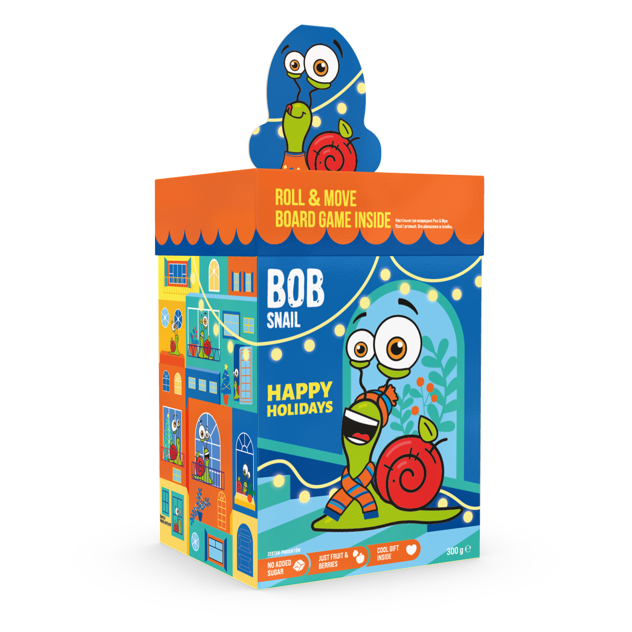 Набір цукерок Равлик Боб різдвяний бокс з іграшкою та грою, 300 г, фото 1