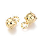 Підвіска Латунь, Кругла, Покриття Золото 18К, Розмір: 10х9х9мм, Отвір 3 мм, 2 шт, фото 3