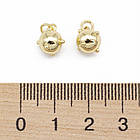 Підвіска Латунь, Кругла, Покриття Золото 18К, Розмір: 10х9х9мм, Отвір 3 мм, 2 шт, фото 4