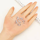 Кулони Підвіски Букви зі стразами, Платина, 14-19 мм, 40 шт, фото 3