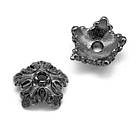 Шапочки для Бусин зі Сплава, Квітка, Колір: Збройова сталь, Розмір: 10х4мм, Отвір 1 мм, 20 шт, фото 5