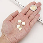 Підвіска Плоска Кругла, Латунь, Покриття Золото 24К, Розмір: 14х1мм, Отвір 1.2 мм, (4 шт.), фото 6